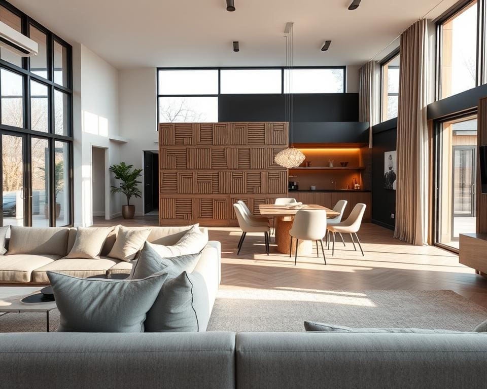 Womit gliedert man offene Wohnbereiche?