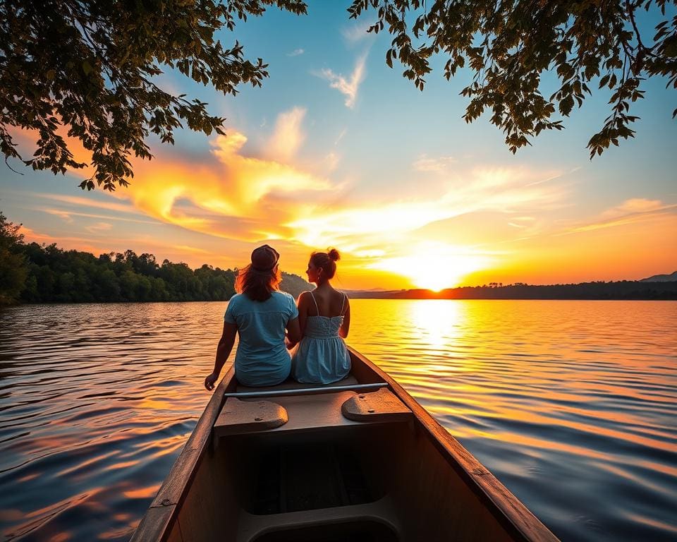Kanutour Sonnenuntergang